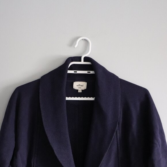 Wilfred Cocoon Open Front S Purple Raglan Long Sleeve Collared Sweater Cardigan - Picture 4 of 11